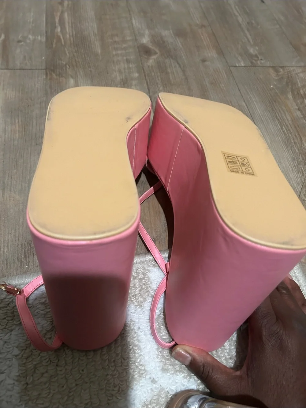 Pink Platform Slingback Sandals - Women